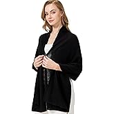 WASALUYA 100% Cashmere Wrap for Women - Knitted Lightweight Travel Scarf, Soft Large Shawl, 71x24 Inches, Luxury Gift