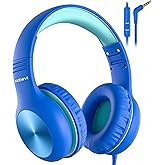 Nabevi Kids Headphones with Cord, Over-Ear Headphones for Kids with Microphone, 85/94dB Volume Limit, Headset for Kid Boys Girls with Shareport, Wired Toddler Headphone for School/Tablet/iPad/Travel