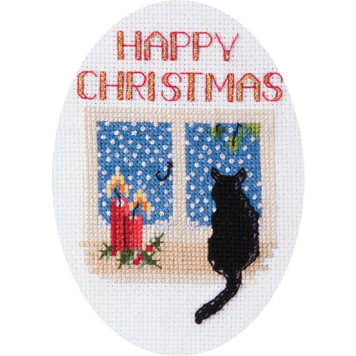 Christmas Cat Card Cross Stitch Kit