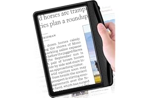 Rechargeable 5X Magnifying Glass for Reading, Large Bright Full Page Magnifier with Light, Handheld LED Dimmable Lighted, Lig