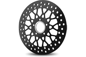 MOTOTEKS 11.5/11.8 MESH ROTOR FRONT AND/OR REAR STAINLESS POLISHED/BLACK FOR HARLEY DAVIDSON MODELS (Front only/Black, 11.5)
