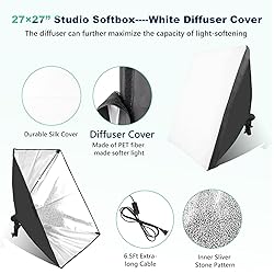 Torjim Softbox Photography Lighting Kit, 2Pcs 27" x