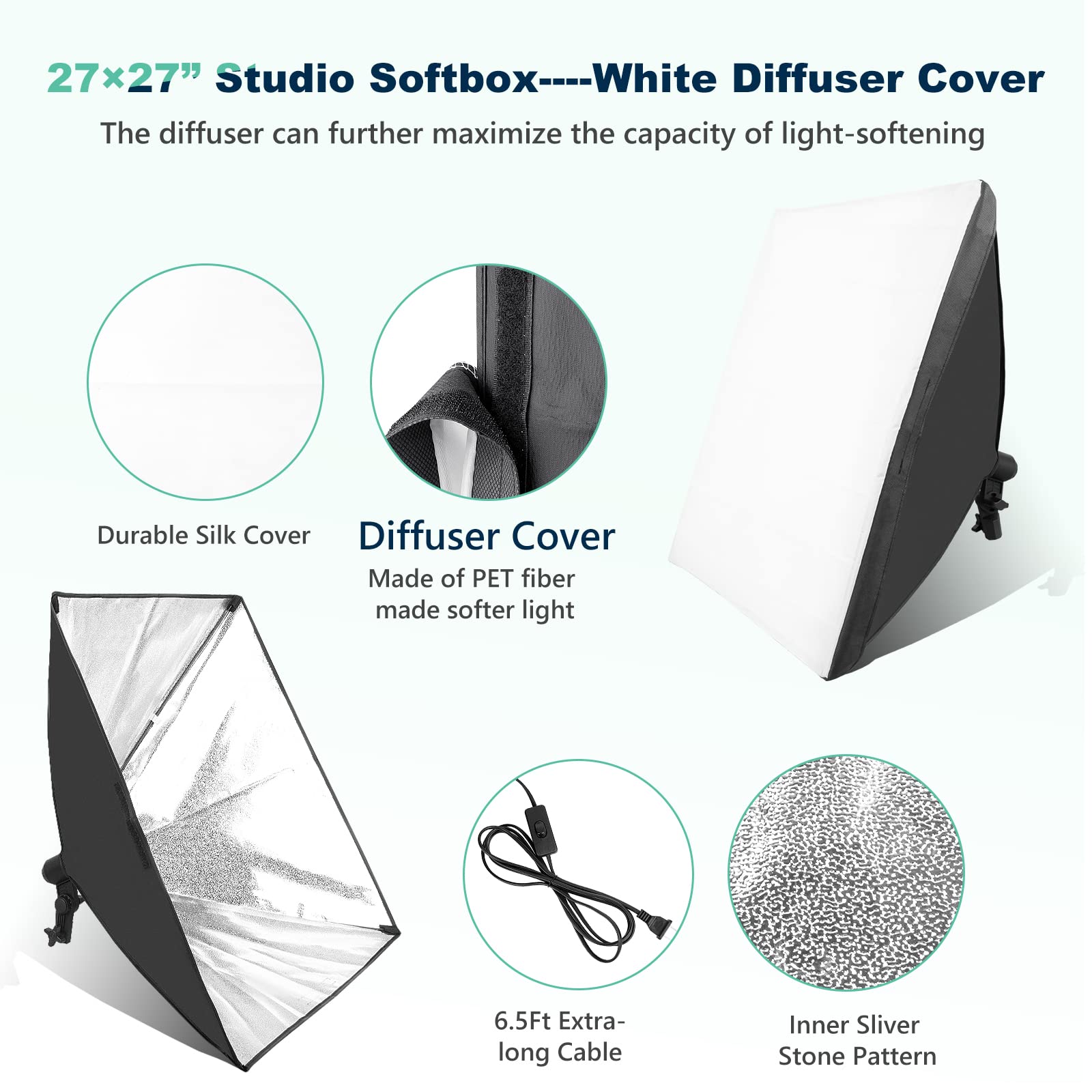 Torjim Softbox Photography Lighting Kit, 2Pcs 27