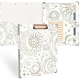 Ospelelf 3 Ring Binder, 1/2 Inch, Cute Letter Size (11" x 8.5") with 5 Tab Dividers, File Folder Labels and Low Profile Clipboards, Tarot Cards Binder for School and Office Supplies