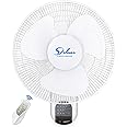 HealSmart 16 Inch Wall Mount Fan with Remote Control, 3 Oscillating Modes, 3 Speed, Timer, 1 Pack