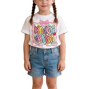 Kindergarten Shirts for Girls Boys Kids Toddler First Day of School Shirts Preschool T-Shirt Back to School Outfits Tops