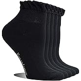 Yomandamor Women's 5 Pairs Non-binding Diabetic Ankle Dress/Casual Socks with Seamless Toe