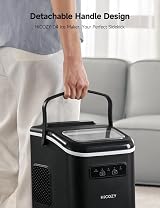 Hicozy Countertop Portable Ice Maker Self-Cleaning 6Mins 12KG/24Hrs Black view 7