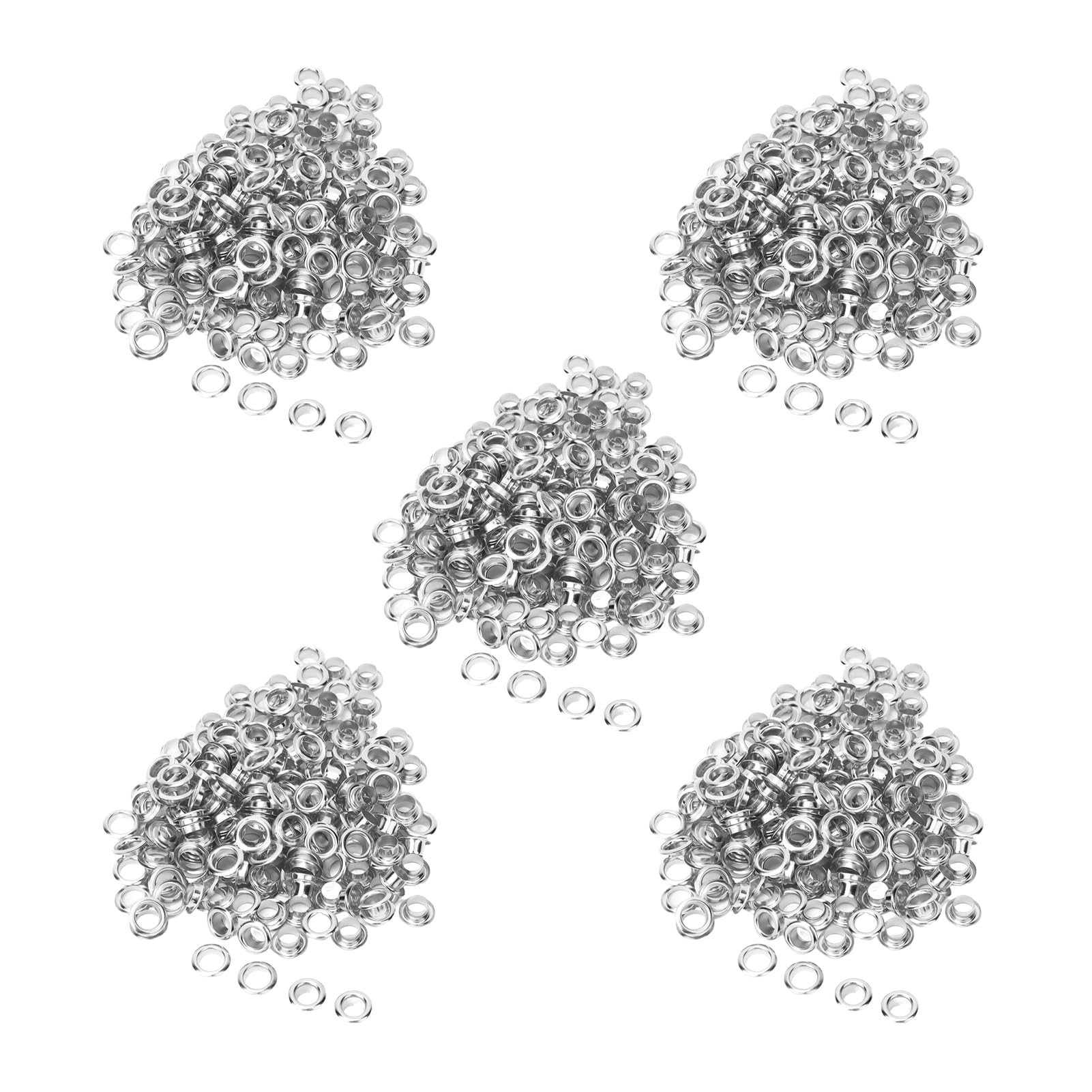 HEEPDD 500Pcs 6mm Grommet Eyelets, Metal Eyelets Grommets Kit with Washers for Leather, Fabric, Canvas, Bags, Belts, Shoes DIY Crafts Projects (Silver 500Sets)