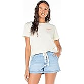 Roxy Womens Boyfriend Crew T-Shirt, Casual Relaxed Fit Crew Neck Tee Short Sleeve Cotton Basic Shirt Everyday Comfort