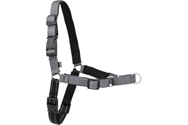 PetSafe EWH-D-HC-M-STL Deluxe Easy Walk Harness, Medium, Steel Gray