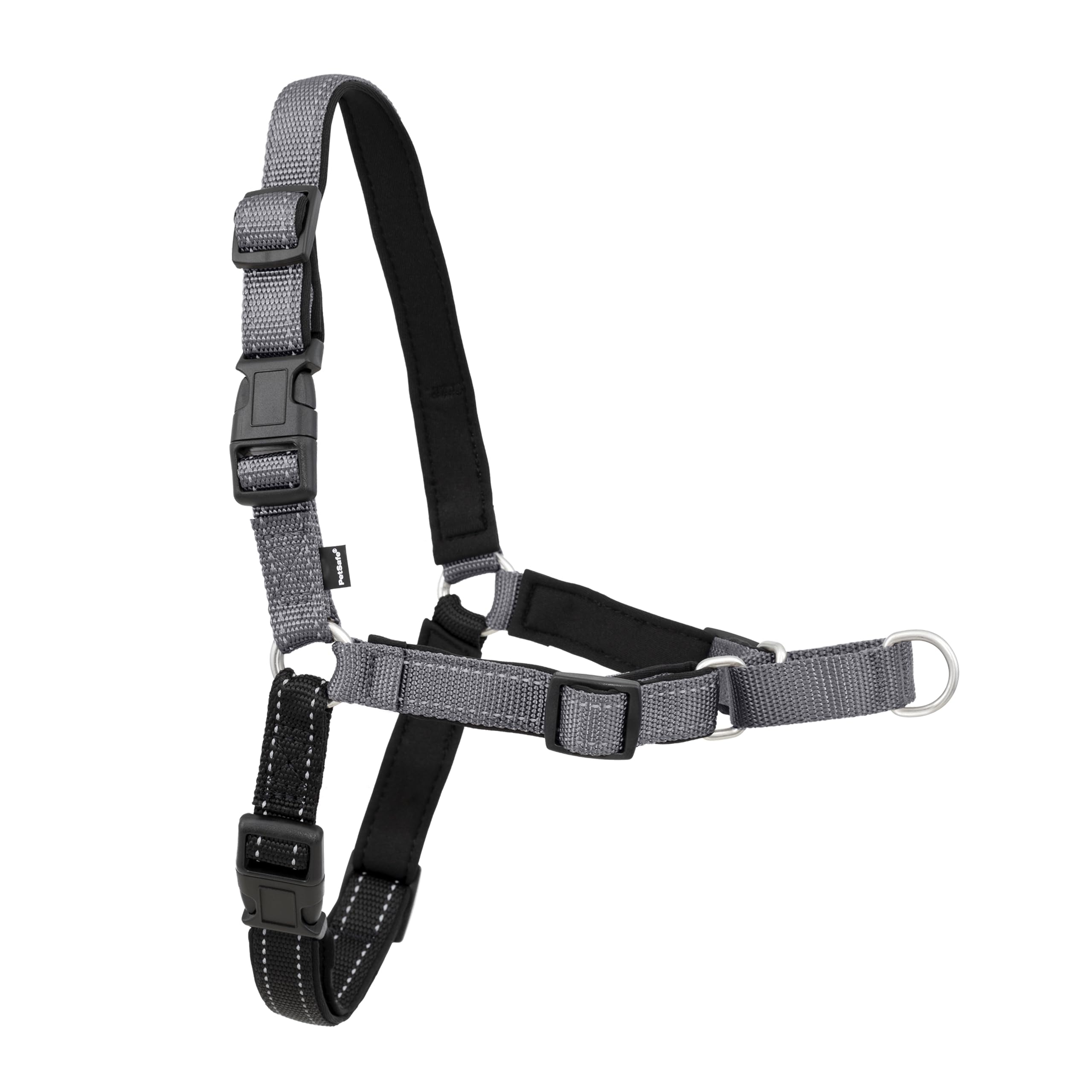 PetSafe Easy Walk Deluxe Dog Harness, No Pull Dog Harness – Perfect for Leash & Harness Training – Stops Pets from Pulling and Choking on Walks – Medium, Steel