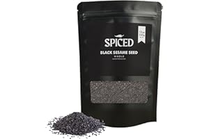 RHYTHM AROMATICS SPICED Black Sesame Seeds Whole, 12 Oz Raw Sesame Seeds for Toasting, Baking, Cooking, Garnishing or Decorating