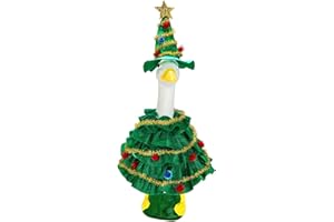 HALSHI Christmas Tree Porch Goose Outfits for 23 Inch Lawn Statue, Costume for Plastic/Cement Goose Statue, Xmas Sculpture Clothes for Holiday Garden Yard Patio Party Decoration