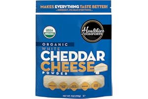 Healthier Comforts Organic White Cheddar Cheese Powder | Gluten Free, Kosher, Keto-Friendly, Non-GMO, Antibiotic & Hormone Free | Perfect for Popcorn Seasoning, Mac and Cheese, Pasta & Sauces (7 oz)