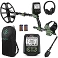 Gbnryg Metal Detector for Adults-12 IP68 Waterproof Search Coil with High Accuracy System,Advanced DSP Chip Technology,5 Modes with LCD Backlit Display for Beach Hunting&Jewelry Finding