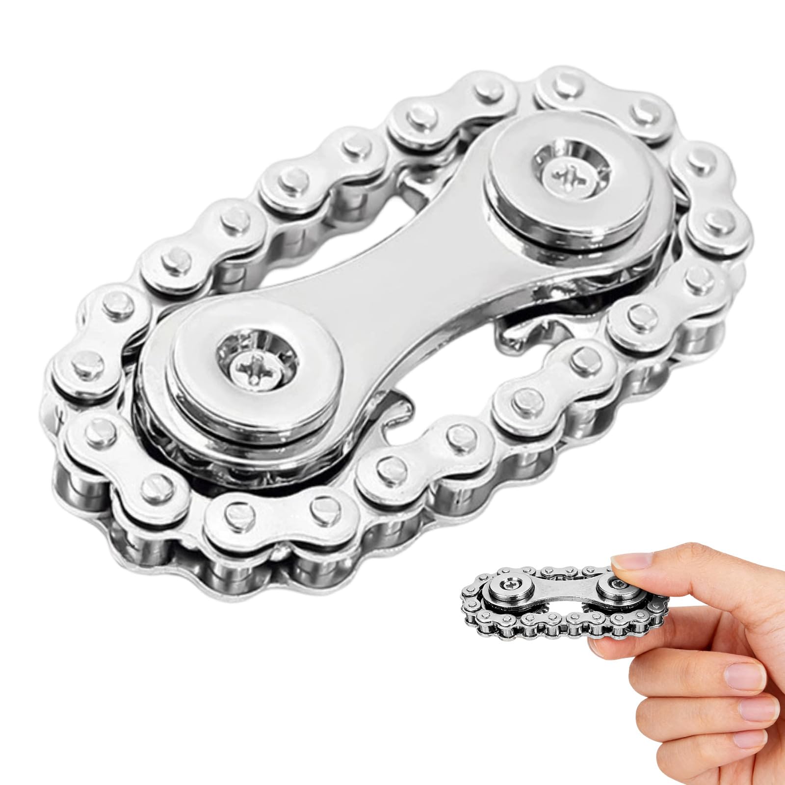 Bike Chain Fidget Toy Fidget Chain Sensory Toys Finger Fast Bearings Bike Chain Gears Hand Fidget Spinner to Relieve Stress Party Favors Gifts for Adults Finger Exercising