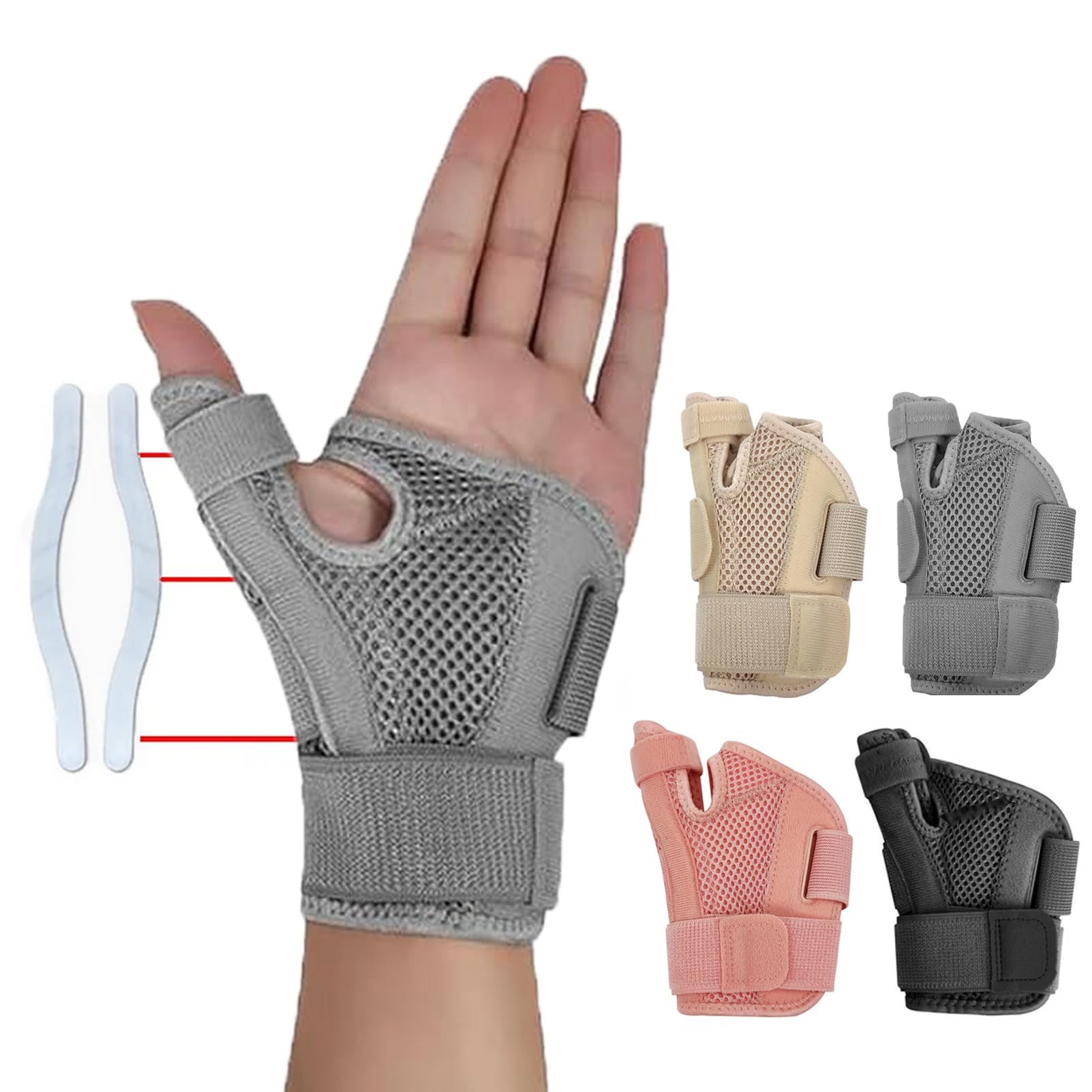 Reversible Thumb Support Brace for Arthritis, Wrist Thumb Splint Hand Support for Carpal Tunnel Pain Relief, Tendonitis, Thumb Sprain, Trigger Finger, One Size Fit Most Right Left Hand (Upgraded)