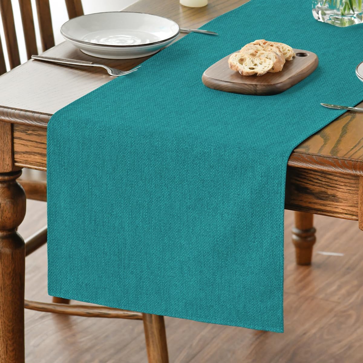 Artoid Mode Aqua Table Runner, Seasonal Fall Winter Machine Washable Kitchen Dining Table Decoration for Home Party Decor 40x140 cm — image 1