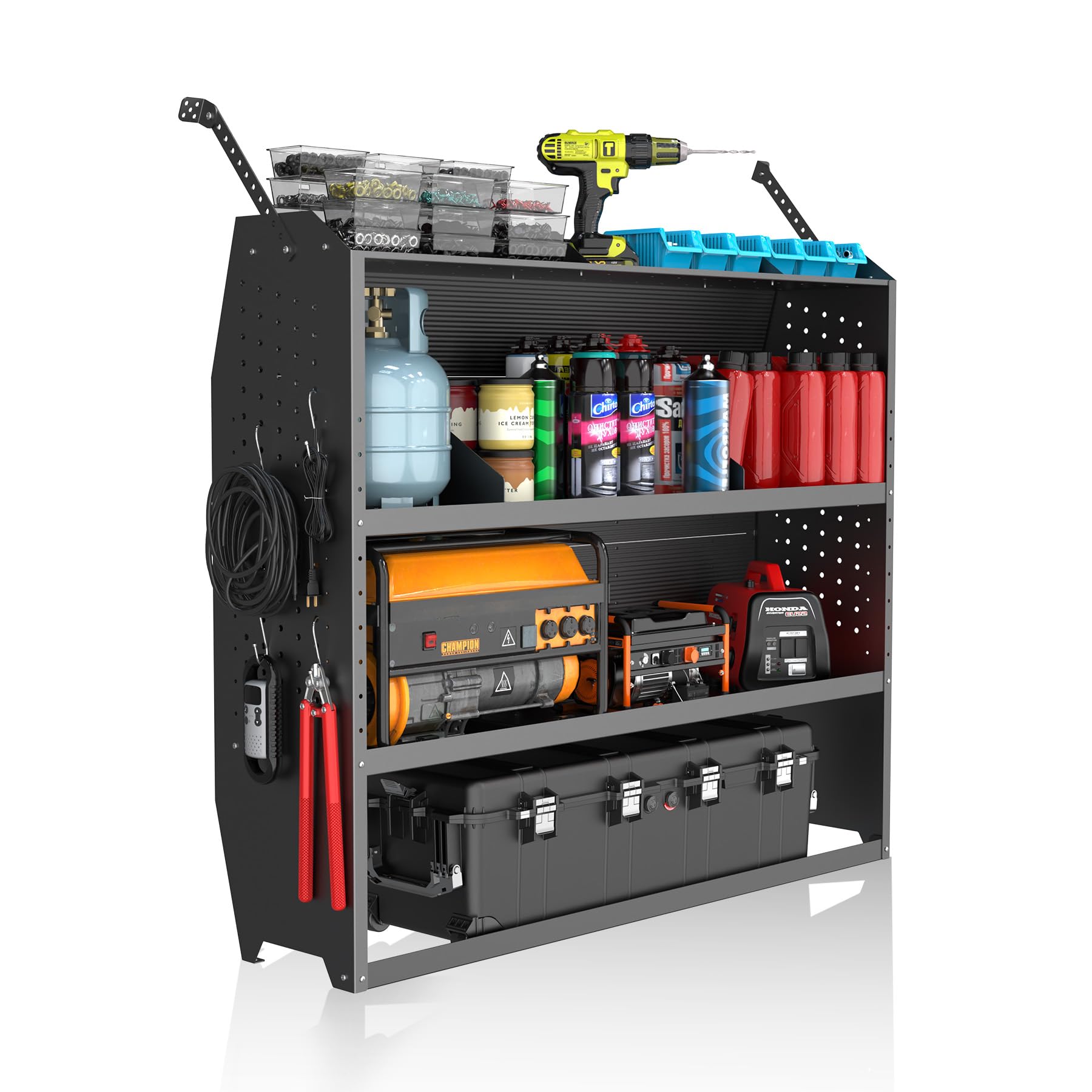 Photo 1 of Vanhoxcci 52" W x 46" H x 13" D Cargo Van Shelving Storage System Fit for Ford Transit, GMC Savana, Chevy Express, Nissan NV, Ram Promaster, Mercedes-Benz Sprinter and Metris