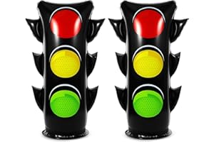 JellyArch 24 Inch Inflatable PVC Traffic Light Balloons Racing Car Birthday Party Decorations Traffic Signal Stoplight Balloons for Vehicle Birthday Party Supplies