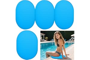 HFYZZ 4 Pcs Poolside Seating Mat - 17.7 x 13.4 Soft Oval Foam Poolside Seat Cushion for Edge of Pool, Portable Seat Mat for Side of Pool, Poolside Seat Pad for Above Ground Pools Lounging