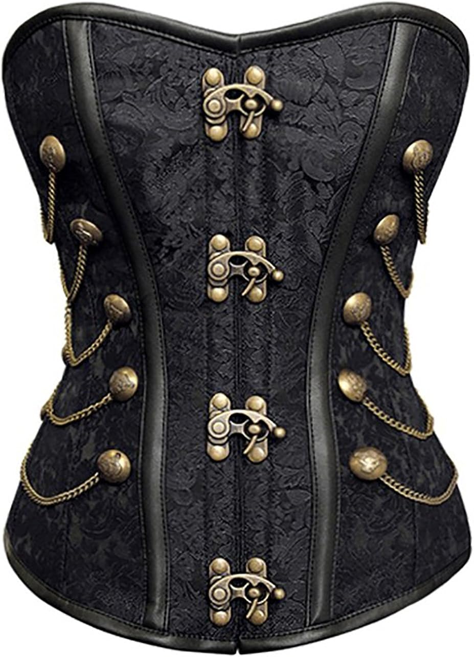 Damen Corsage Top Gothic - Korsett Bustier Mit Strumpfbändern
