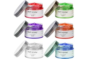 EFLY Temporary Hair Color Chalk For Kids, Hair Wax Color For 4 5 6 7 8 9 Year Old Girl Gifts, Birthday,Party, Cosplay DIY, Children's Day, Halloween, Christmas (6, Red Orange Purple Blue Green Gray)