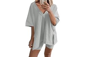 LTSCNRM 2 Piece Outfits for Women Reversible Oversized T Shirt Biker Shorts Sets Workout Tracksuit