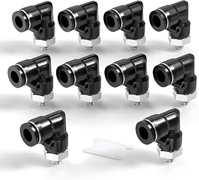 TAILONZ PNEUMATIC Elbow Push to Connect 4mm Tube M5 90 Degree PL4-M5 Pack of 10