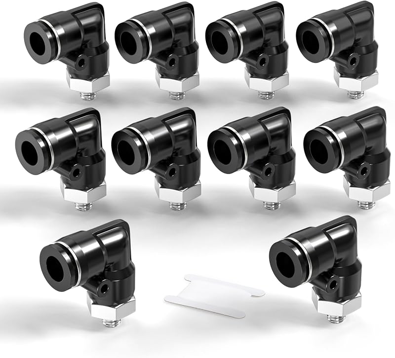 TAILONZ PNEUMATIC Elbow Push to Connect 4mm Tube M5 90 Degree PL4-M5 Pack of 10