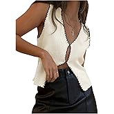 Verdusa Women's Cut Out Sweater Vest V Neck Sleeveless Knitted Vest Tops