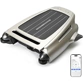 Uoark Solar Powered Robotic Pool Skimmer, Silvery | Automatic Pool Surface Cleaner Robot, App Control, 24/7 Continuous Cleaning, Dual Charging
