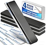 Grtard 4 Pack Neodymium Magnets 60x10x3 mm With Adhesive Strips