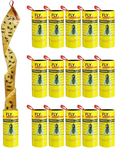 Plai 16 Pack Pesticide Free Fly Paper Strips Sticky Fly Catchers Indoor Outdoor