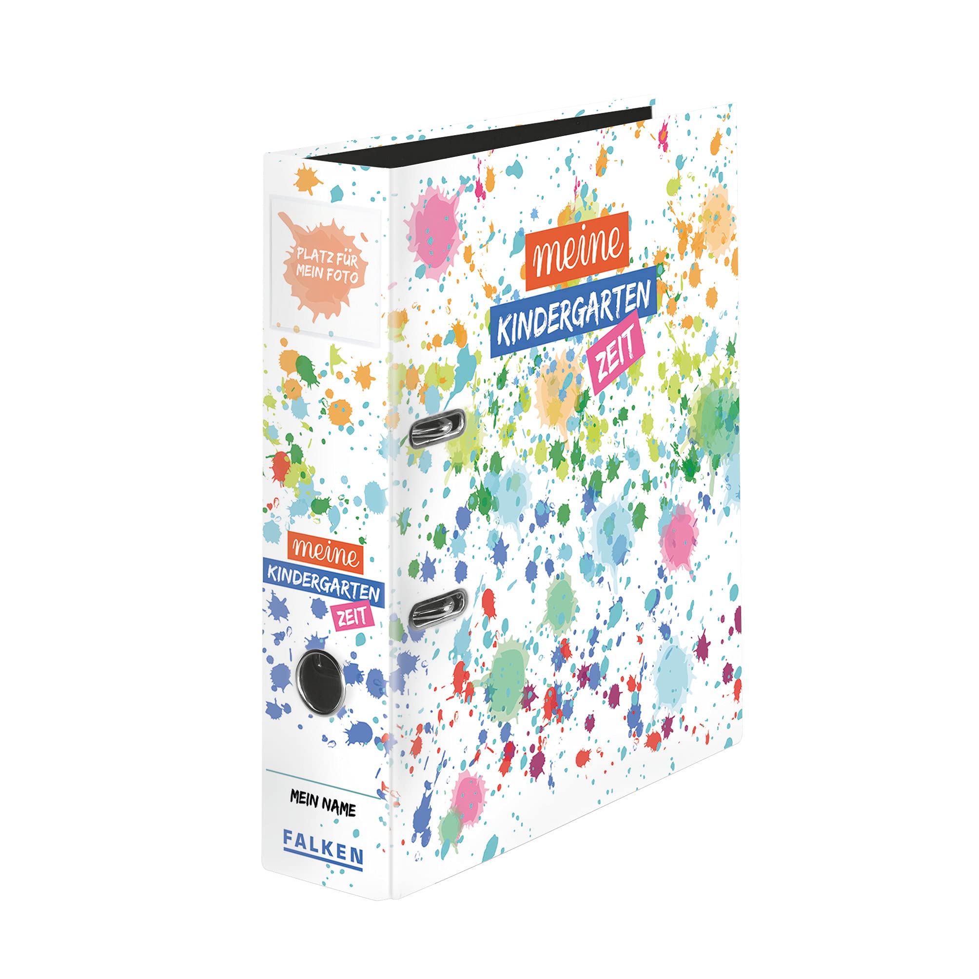 Original Falken motif folder kindergarten with insert pocket. Made in Germany. 8 cm wide DIN A4 motif blobs, ring binder file folder letter file office folder plastic folder