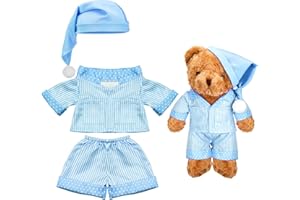 Civaner Stripe Bear Clothes Stuffed Animal Clothes 12 -16 Inch Build a Lovely Stuffed Animal Costumes and Accessories Fit, Bear is Not Included(Blue)
