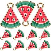 SAFIGLE Mini Watermelon Charms Alloy Enamel Pendants for Diy Jewelry Making Summer Accessories for Necklaces Earrings and Key Chains
