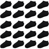 Tenpluszero 20 Pairs Toddler Kids Socks Half Cushion Low Cut Ankle Socks Boy Girl Athletic Socks