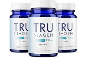 TRU NIAGEN Patented NAD Supplement for Anti Aging and Cell Regeneration, 300mg Niagen, 30 Servings | Supports Cellular Energy, Brain, Muscle | Nicotinamide Riboside (NR) Take 1 Daily | 3 Bottles