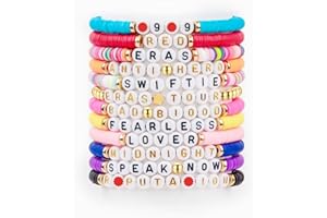YUZHEJIE Friendship Bracelets for Taylor Fans 12 PCS TS Singer Music Album Bracelet Gifts Inspired Bracelets Set Party Decorations for Boys Women Girls