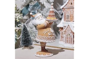 Braxio Gingerbread Christmas Decor Resin Gingerbread Santa Christmas Decorations Indoor Home Living Room Decor 6.5 * 4.5 * 11.25 Inch