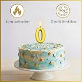 SHATCHI Gold Birthday Number 0 Candle, Milestone Cake Topper, 4.5x3x1 cm view 8