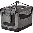 Amazon Basics Folding Portable Soft Pet Dog Crate Carrier Kennel, 30 x 21 x 21 inches, Grey