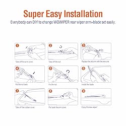 WOWIPER Rear Wiper Arm with Blades Assembly for