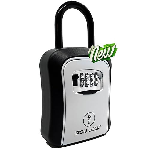 Iron Lock® - Key Lock Box Portable and Wall Mounted with Removable ...