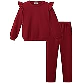 Arshiner Toddler Girls Clothes 2 Piece Outfits Ruffle Trim Long Sleeve Pullover Sweatshirts and Leggings Fall Clothing Sets