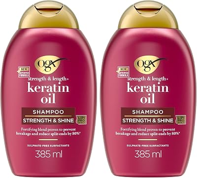 OGX Strength and Length Keratin Oil Shampoo 385ml Pack of 2
