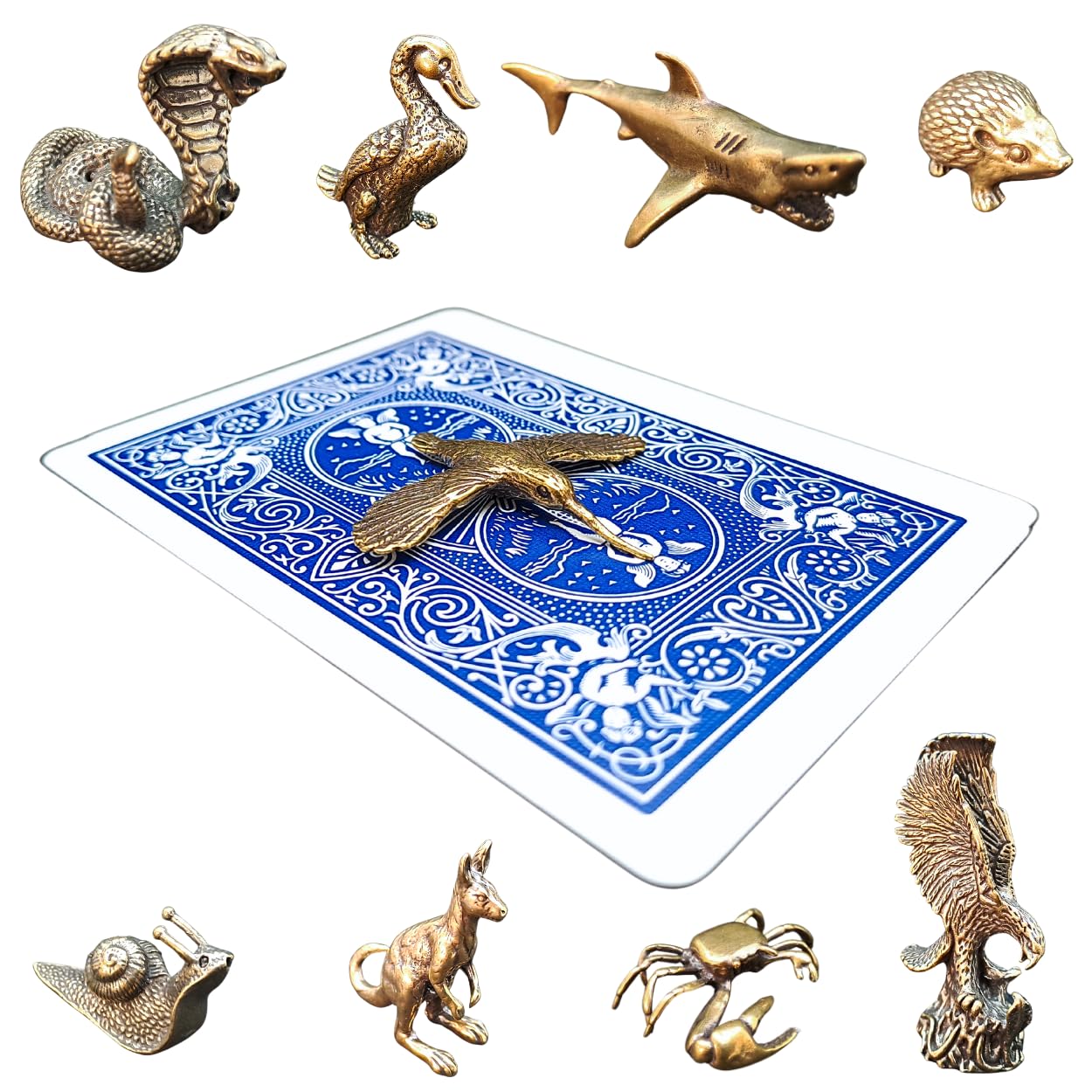 Poker Totems | Poker Card Guard | Brass Animals Edition | 44 Designs To Choose From | Heavy Weighted Card Protectors | Minature Metal Ornaments | Lucky Charms (The Hummingbird)