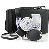 MDF Instruments, Calibra Aneroid Premium Professional Sphygmomanometer, Blood Pressure Monitor with Adult Cuff &amp; Carrying Case, Lifetime Calibration, White Dial, Black Cuff, MDF808M11